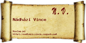 Nádházi Vince névjegykártya