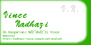 vince nadhazi business card